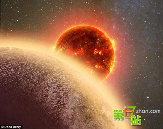 天文学家在距离太阳系约39光年的地方发现了一颗体积与地球相似的岩石行星。图中是这颗行星的艺术想象图。据介绍，这颗名为GJ1132b的行星可能具有与地球类似的引力，但温度比地球高得多，可能超过了136摄氏度，足以烘烤饼干。